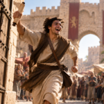 Edit Edit make it with a younger man and a face of excitement and joy Edit make him running into the gates Edit make a comma separated list of keywords for this in both, spanish and english gospel, evangelion, good news, biblical gospel, gospel of the Kingdom, Kingdom of God, victorious king, news of victory, messenger of victory, ancient messenger, biblical messenger, herald of the king, royal proclamation, Kingdom proclamation, ancient city, ancient city gates, biblical city, biblical history, biblical culture, first century world, early Christianity, biblical evangelism, evangelist, Christian evangelism, proclamation of the gospel, preaching the Kingdom, Kingdom message, victory of the king, Christ the King, Jesus Christ, biblical imagery, Christian discipleship, Bible study, theology of the gospel, historical gospel context, ancient world, biblical teaching, Christian education, Casa DC, Casa DC church, bilingual church DC, bilingual church Maryland, church in Fort Washington, DMV church, evangelio, evangelion, buenas nuevas, buenas noticias, evangelio bíblico, evangelio del Reino, Reino de Dios, rey victorioso, noticias de victoria, mensaje de victoria, mensajero de victoria, mensajero antiguo, heraldo del rey, proclamación real, proclamación del Reino, ciudad antigua, puertas de la ciudad, ciudad bíblica, historia bíblica, cultura bíblica, mundo del primer siglo, cristianismo primitivo, evangelismo bíblico, evangelista, evangelismo cristiano, proclamación del evangelio, predicación del Reino, mensaje del Reino, victoria del rey, Cristo Rey, Jesucristo, imágenes bíblicas, discipulado cristiano, estudio bíblico, teología del evangelio, contexto histórico del evangelio, mundo antiguo, enseñanza bíblica, educación cristiana, Casa DC iglesia, iglesia bilingüe DC, iglesia bilingüe Maryland, iglesia en Fort Washington, iglesia DMV